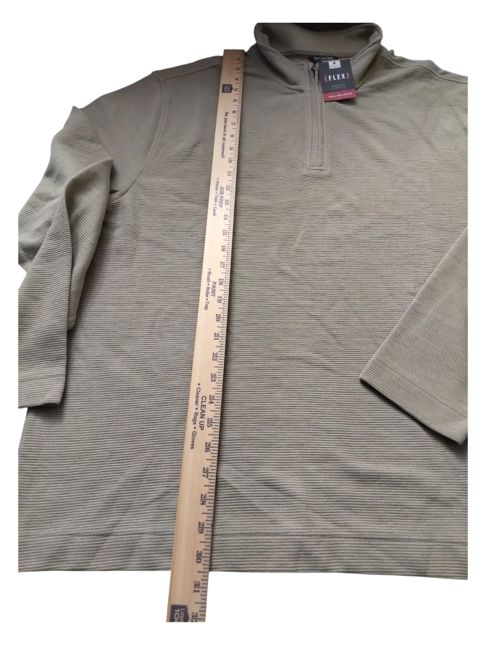 Van Heusen Men's Quarter-Zip Sweater - Beige New Size XXL - Picture 3 of 4